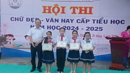 Trường Tiểu học Mỹ Đức tham gia Hội thi " Chữ đẹp -Văn hay cấp tiểu học Năm học 2024-2025" tại trường TH Đông Hồ ngày 28/3/2025